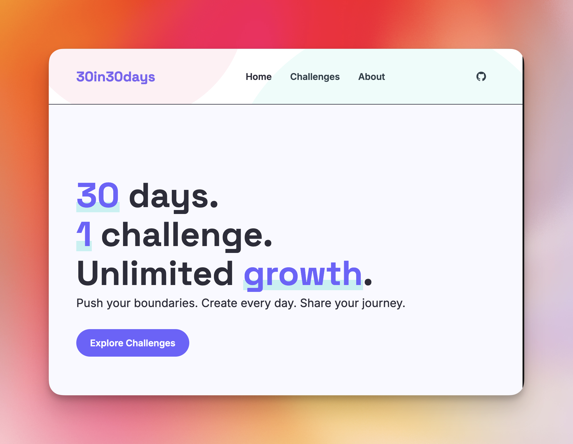 30in30days: challenge yourself to deliver 30 _ in 30 days